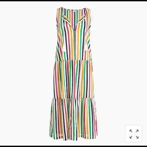 J.Crew Women’s Striped tiered midi cover-up dress